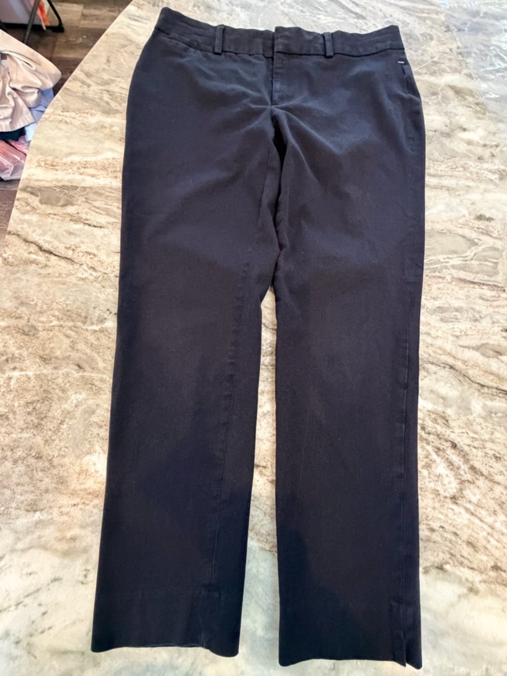 Crown & Ivy Cary Navy Dress Pants Women 10P Petite Straight Leg Work Office